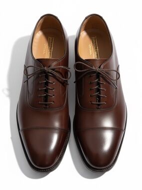 Johnston & Murphy Optima Cap Toe Leather Oxford Dress Shoes Brown Size 10.5
